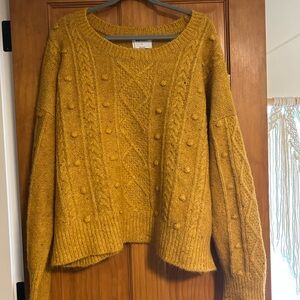 Old Navy Mustard Textured Knit Sweater